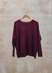 Eribé Oversized Soft Crew Neck in Fig