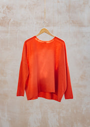 Eribé Oversized Soft Crew Neck in Firebrick