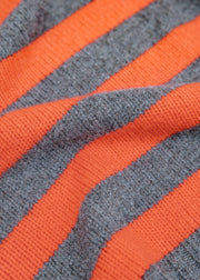 Cash-Ca Striped V-Neck Tank Top in Carob and Firebrick