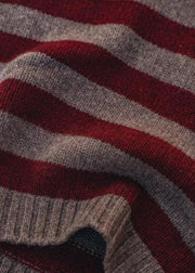 Cash-Ca Striped V-Neck Tank Top in Damson and Fig