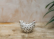 Sarl Caillard Deco Ceramic Poulette in White Spotted Black