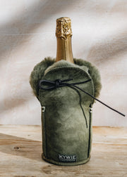 Sheepskin Champagne Cooler in Khaki Suede