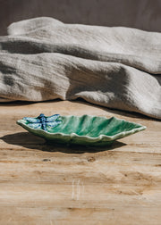 Bordallo Pinheiro Bordhallo Pinheiro Chestnut Leaf with Dragonfly Bowl