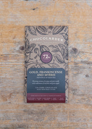 Chocolarder Gold, Frankincense and Myrrh 72% Chocolate Bar