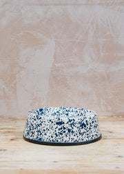Crow Canyon Large Splatter Pet Bowl in Navy and Cream