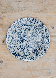 Crow Canyon Splatter Dinner Plate in Navy and Cream