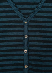 Cut Loose Cropped Pocket Cardigan in Black Stripe and Etan