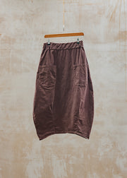 Cut Loose Lantern Pocket Mini Cord Skirt in Cola