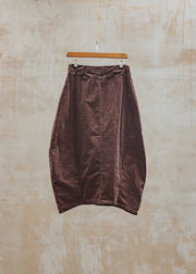 Cut Loose Lantern Pocket Mini Cord Skirt in Cola