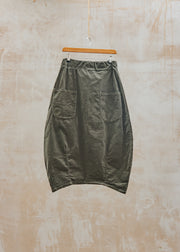Cut Loose Lantern Pocket Mini Cord Skirt in Kelp