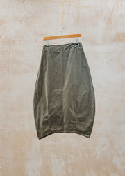Cut Loose Lantern Pocket Mini Cord Skirt in Kelp