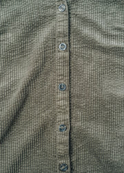 Cut Loose Lux Cord A-Line Shirt in Kelp