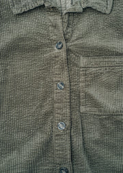 Cut Loose Lux Cord Crop Jacket in Kelp