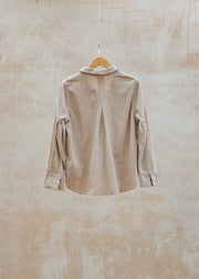 Cut Loose Lux Cord Crop Jacket in Moonbeam