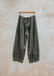 Cut Loose Lux Cord Lantern Pant in Kelp