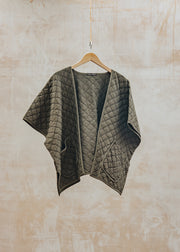 Cut Loose Quilted Parachute Shawl Cardigan in Kelp