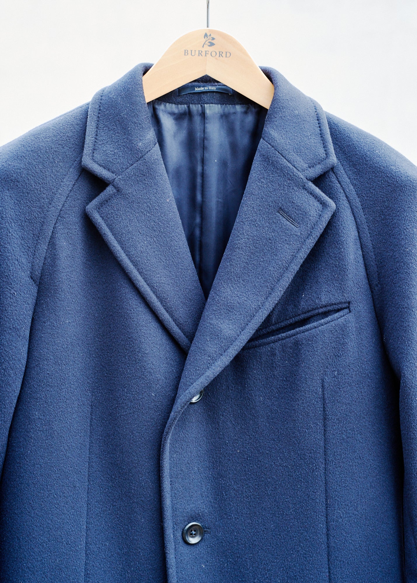 Dunhill Wool & Cashmere Navy Overcoat - M