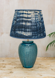 Pooky Lighting Pooky Lighting Denim Tie-Dyed Cotton Straight Empire Shade, 40cm