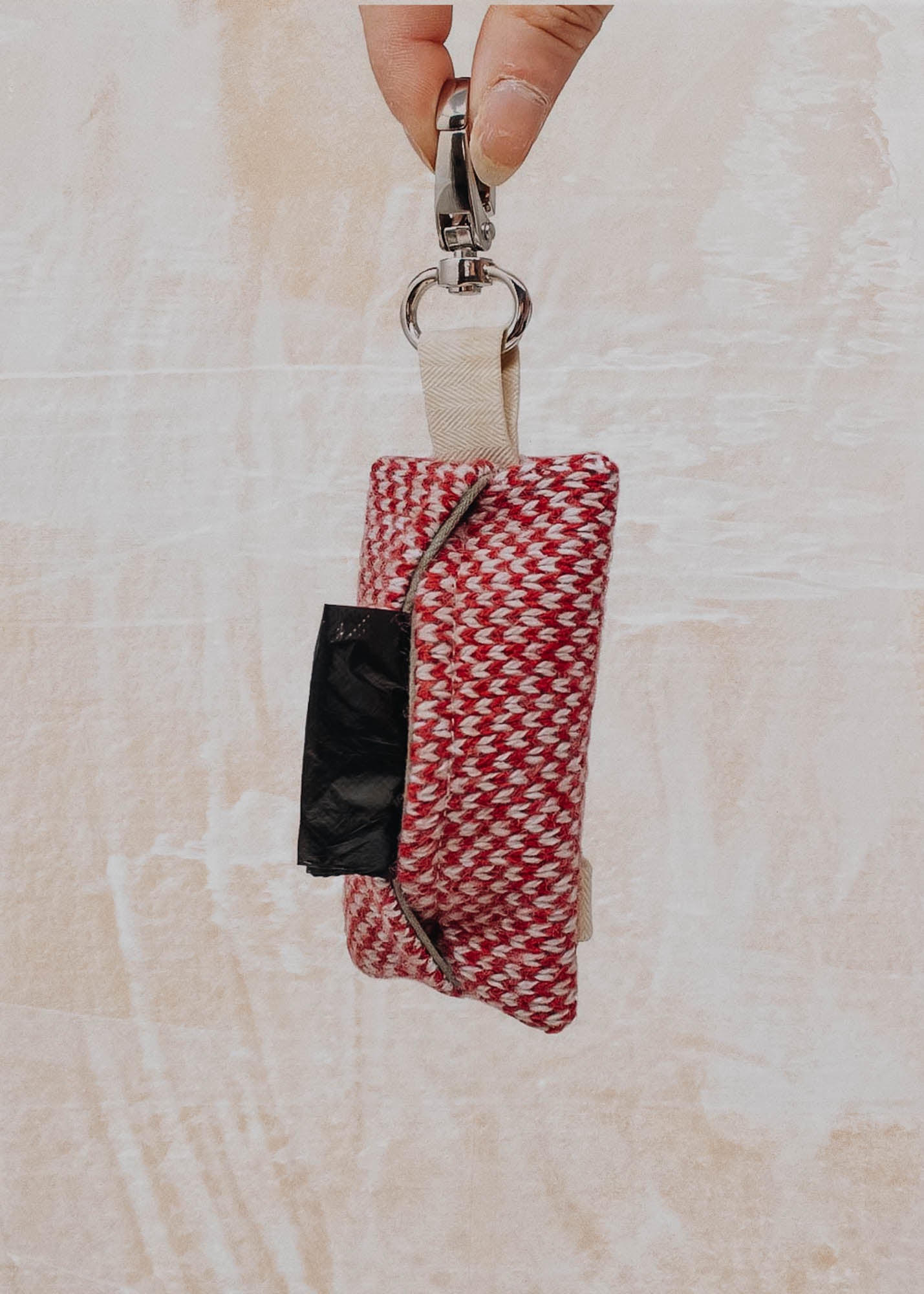 Stocky & Dee Dog Bag Holder in Rosehip and Dove