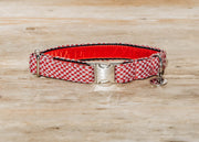 Stocky & Dee Dog Collar in Rosehip and Dove