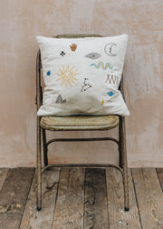 Fine Little Day Embroidered Symbols Cushion