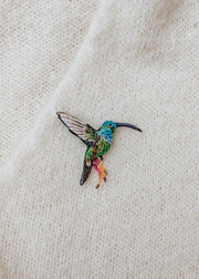 Trovelore Trovelore Emerald Chin Hummingbird Brooch