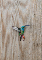 Trovelore Trovelore Emerald Chin Hummingbird Brooch