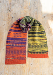 Eribé Alloa Fairisle Scarf in Copperland