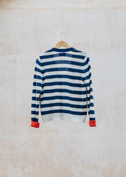 Eribé Stobo Vee Fairisle Cardigan in Navy Reflection