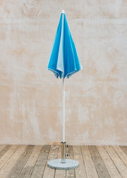 Fiam Spa Elios Pop Round Beach/Garden Centre Pole Parasol in Blue and Light Blue, 180cm