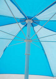 Fiam Spa Elios Pop Round Beach/Garden Centre Pole Parasol in Blue and Light Blue, 180cm