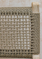 Gommaire Fiona Teak Armchair in Natural Grey and Antique Weed Wicker