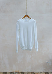 Kenny Ryder Giorgio Armani Vintage Lightweight Cream Cotton Crewneck - M