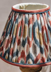 Pooky Lighting GP & J Baker Ikat Spot Linen Empire Shade in Blue and Red, 20cm