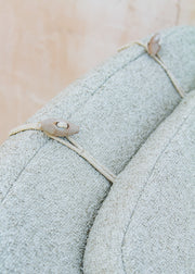 Gommaire Faye Teak Sunbed in Natural Grey with Bouclé Cushion