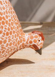 Sarl Caillard Deco Pecking Ceramic Guinea Fowl in Red Spotted White