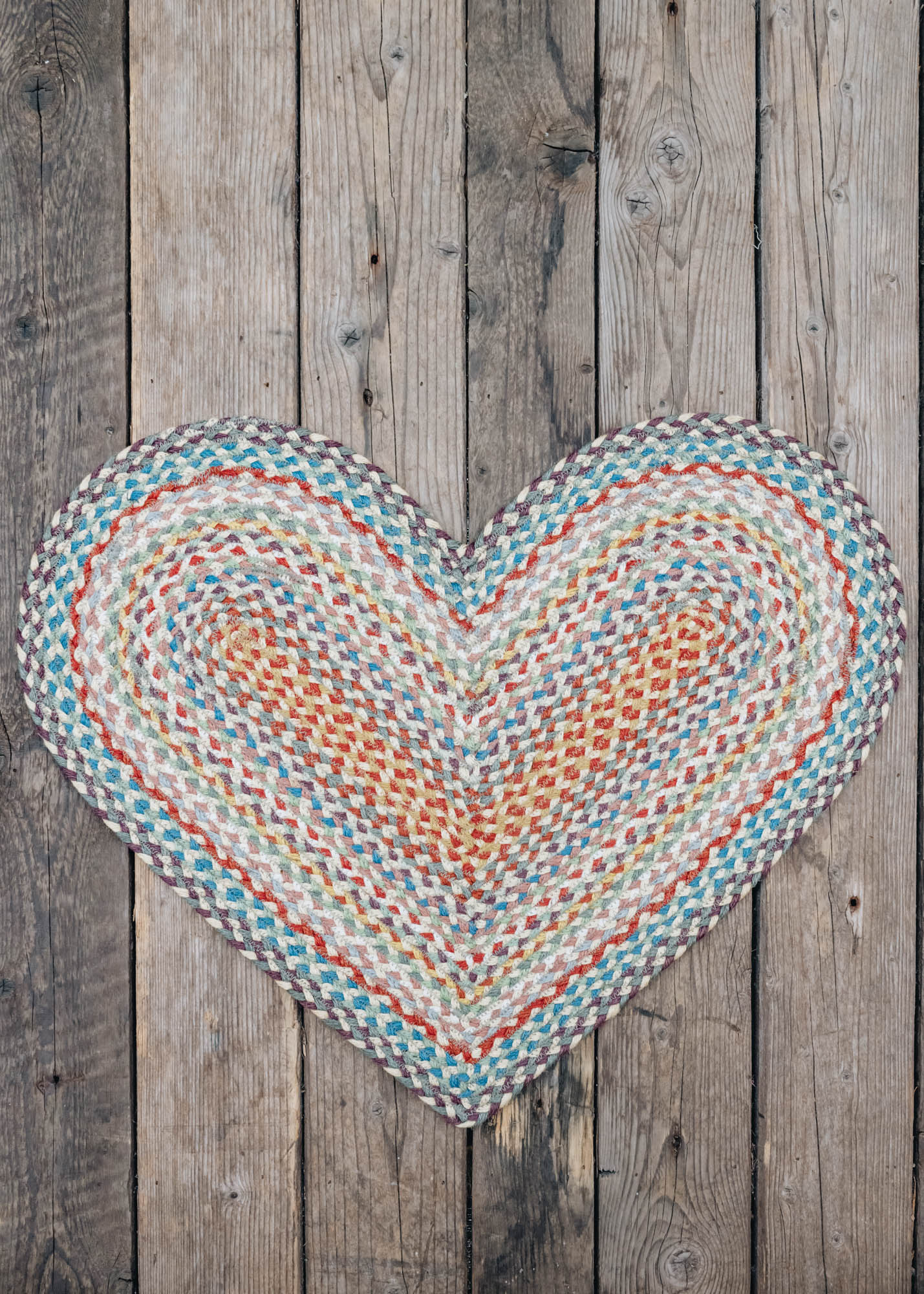 The Braided Rug Co. Heart Rug in Carnival