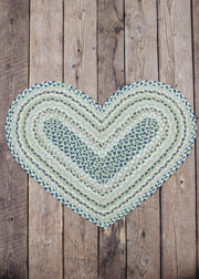 The Braided Rug Co. Heart Rug in Mint