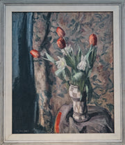 Vintage Artwork Still Life of Tulips and Daffodils