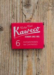 Kaweco Ink Cartridges in Ruby Red, pack of six