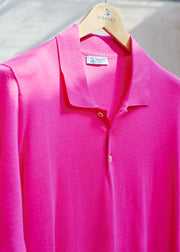 Kenny Ryder Johnstons of Elgin Pink Pure Cotton Knit Polo Shirt/ XXL
