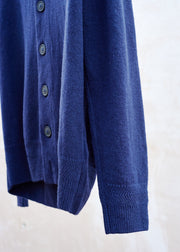John Smedley Navy Wool/Cashmere Shawl-Collar Cardigan - XL