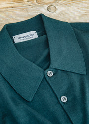 John Smedley Dorset Polo Wool Polo Shirt 30s Collar in Richardson Green