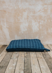 Tweedmill Tweed Dog Bed with Suede Base in Navy, 98x72cm