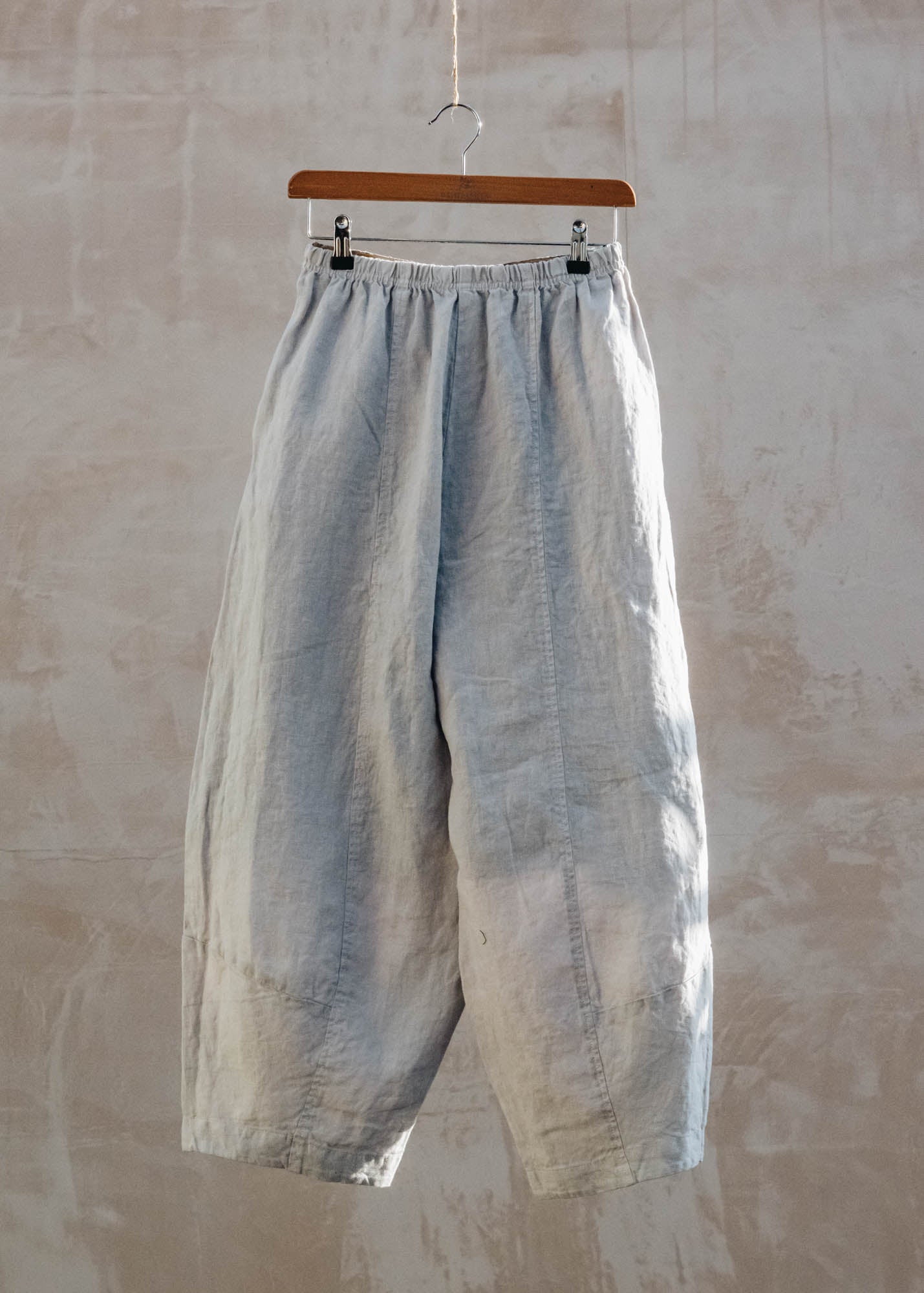 Cut Loose Laundered Linen Trousers in Aluminium  
