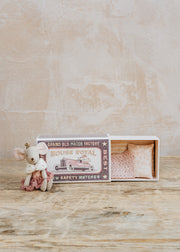 Maileg Little Sister Princess Mouse in Pink Matchbox