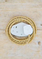 Trovelore Honey 3m Extension Lead with White Two Gang Socket