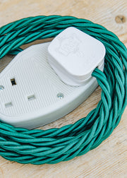 Lolapalooza Kingfisher 3m Extension Lead with White Two Gang Socket