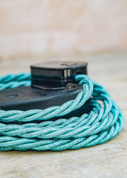 Lolapalooza Malachite 3m Extension Lead with Black Two Gang Socket