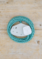 Lolapalooza Malachite 3m Extension Lead with White Two Gang Socket